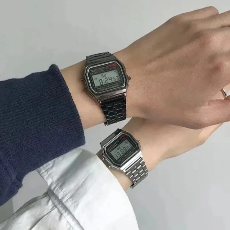 Women Accessories Display - Luxury F91W Steel Band Watches LED