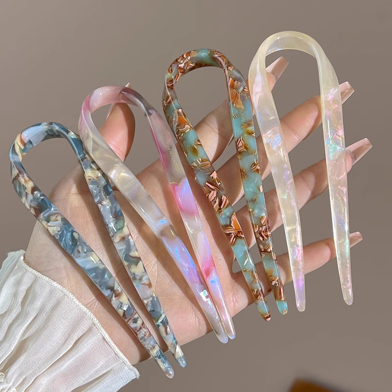 U-Shaped Hair Sticks Acetate A - đánh giá và giá Women Accessories Trendy