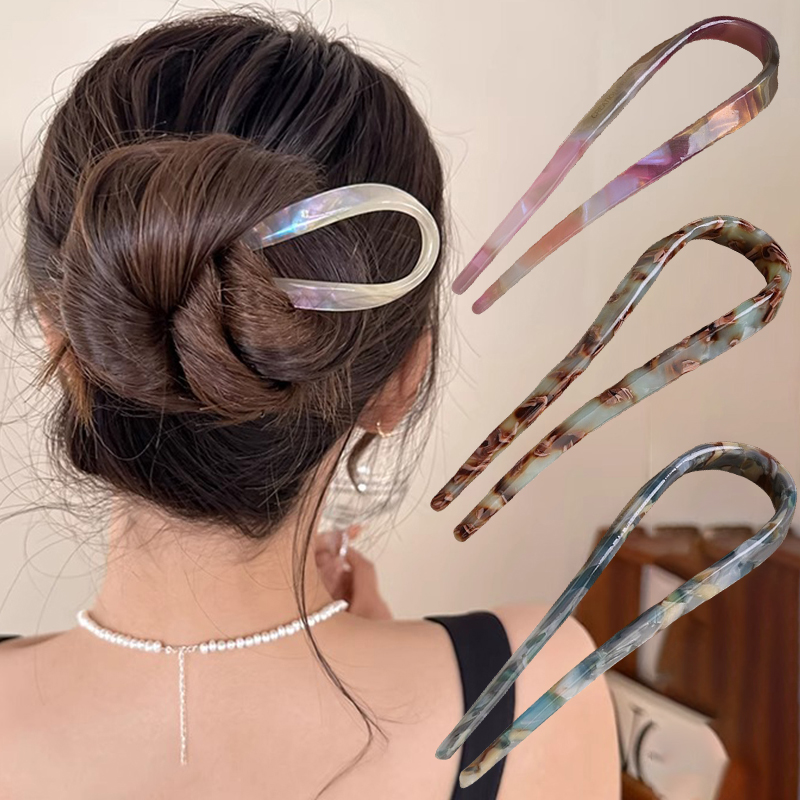 U-Shaped Hair Sticks Acetate A - đánh giá và giá Women Accessories Trendy